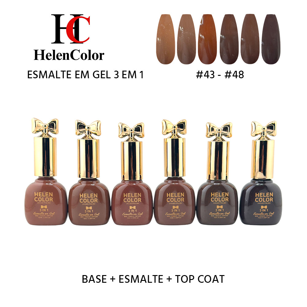 Kit Esmalte em Gel 3 em 1 #43 - 48 - RJYJ-160H