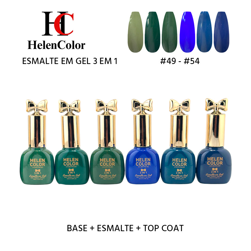 Kit Esmalte em Gel 3 em 1 #49 - 54 - RJYJ-160I
