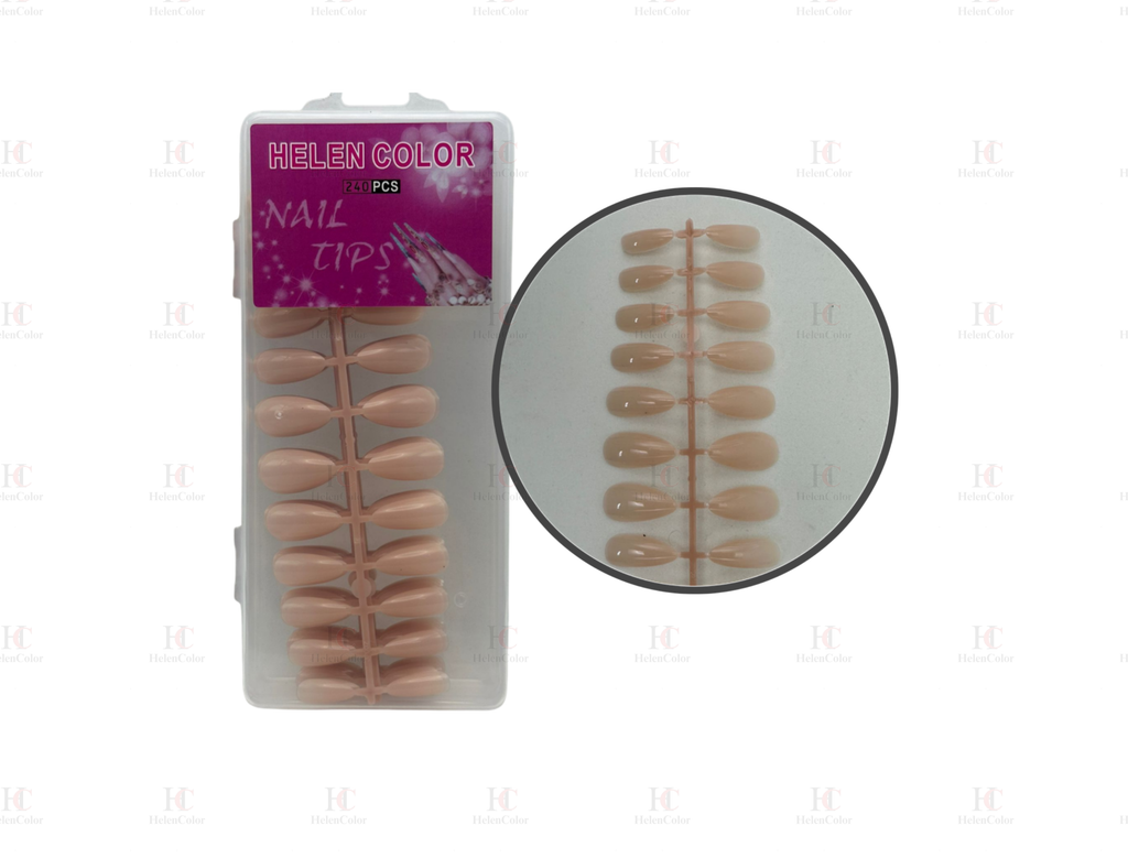 Rzj-1818 ( Unha Postiça - Almond Nude - Soft Gel )