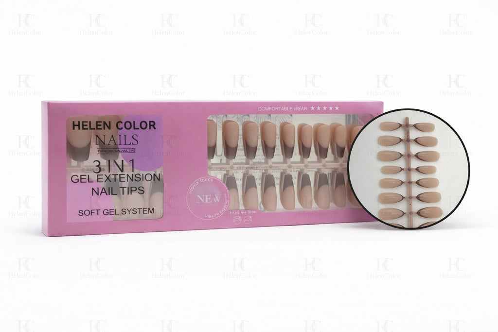 Czj-528 ( Almond Unha Postiça - Soft Gel )
